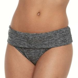 Women’s N Good Karma Fold-Over Scoop Bikini Bottoms Size X Large Gray Heather